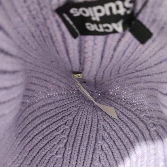 Acne Studios Soft Ribbed Knit Lavender Beanie main image 4